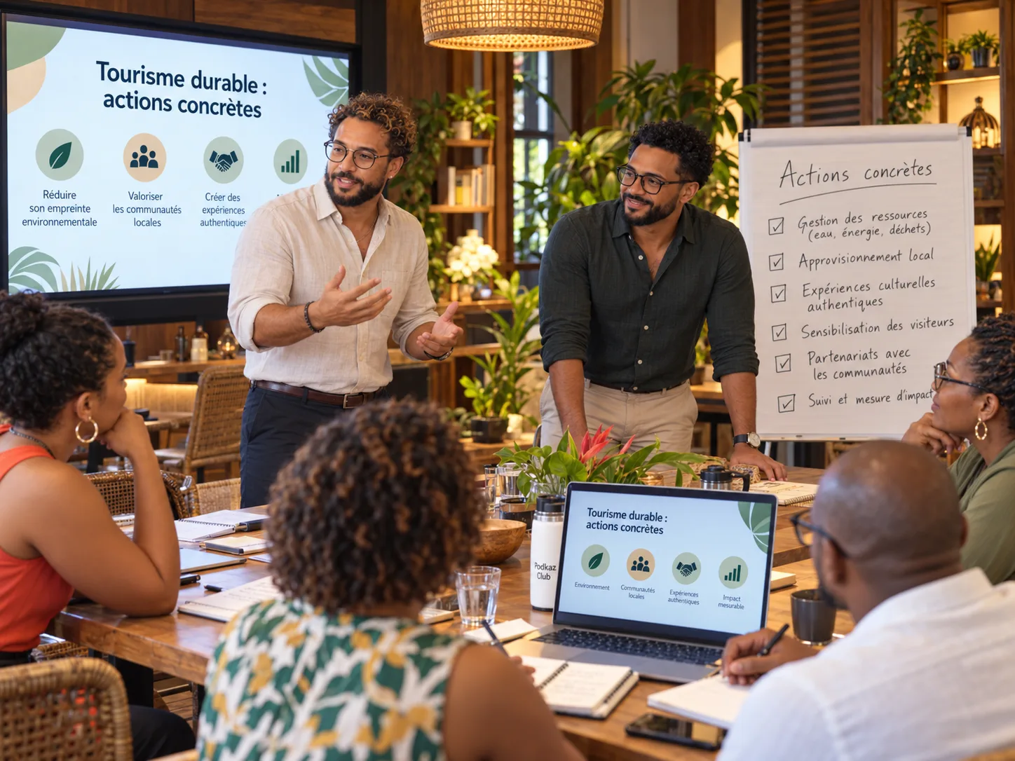 Participants suivant une formation sur les actions concrètes